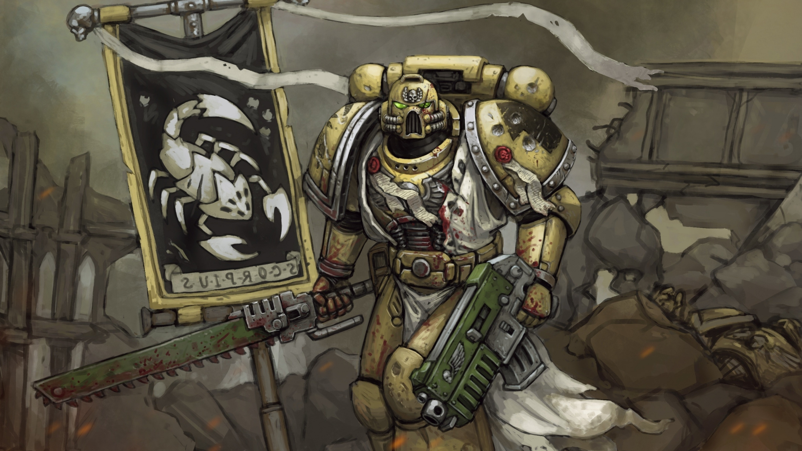 Warhammer 40k, Video Game, Artwork, Wallpaper - Warhammer 40k 16 9 - HD Wallpaper 