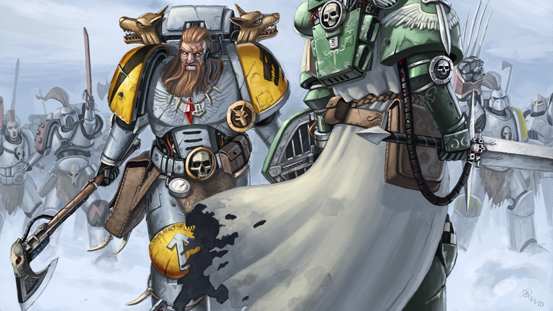 Warhammer 40k Wallpaper - Lion Vs Leman Russ - HD Wallpaper 