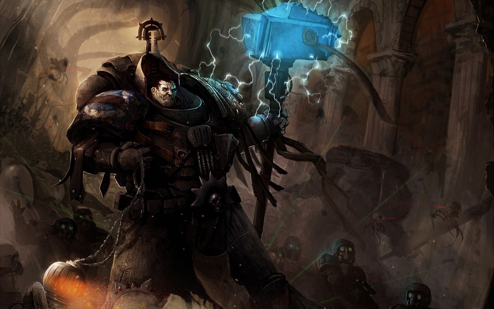 Warhammer 40k, Commander, Hammer, Fighters - Deathwatch Rpg Artwork - HD Wallpaper 