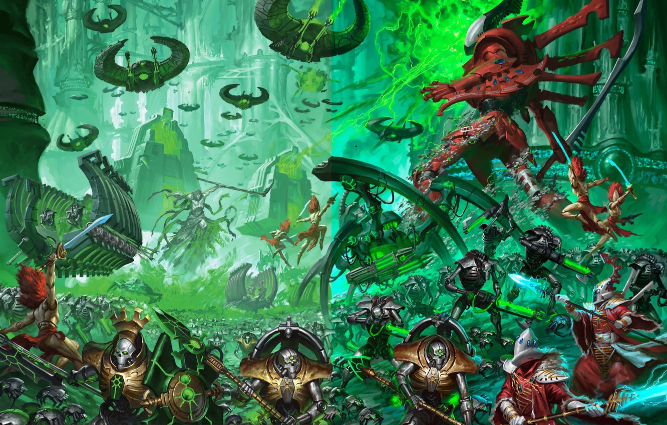 Photo Wallpaper Army, Eldar, Battle, Necrons, Warhammer - Warhammer 40k Necrons Art - HD Wallpaper 
