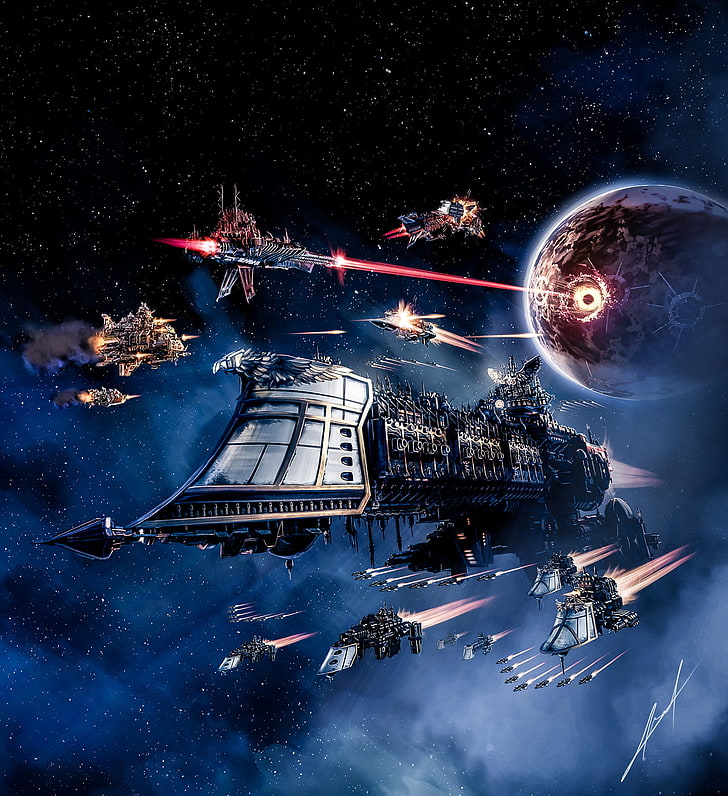 Spaceship, Warhammer 40,000, Battlefleet Gothic, Battlefleet - Battlefleet Gothic - HD Wallpaper 