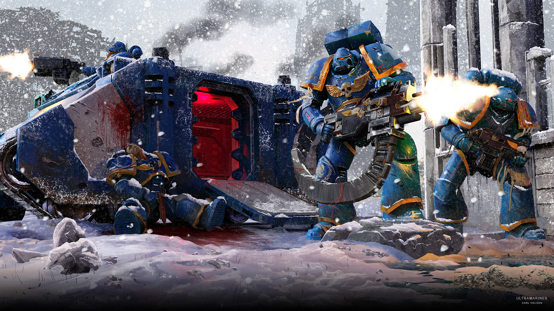 Warhammer 40k Ultramarines Art - HD Wallpaper 