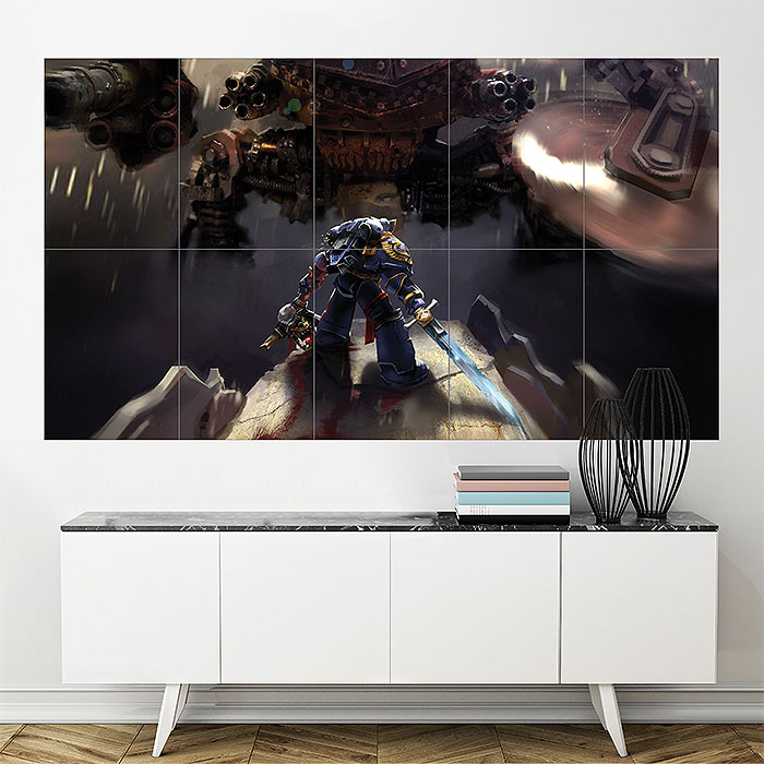 Warhammer 40000 Space Marine Ultramarines Block Giant - Warhammer 40k Desktop Backgrounds - HD Wallpaper 