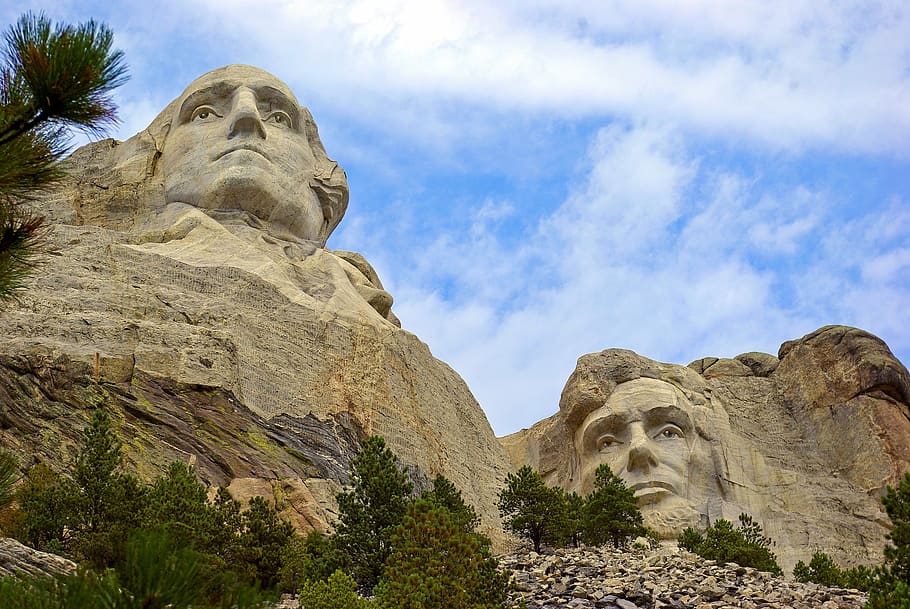 Iconic Giant Sculptures, Mount, Mt, Rushmore, Lincoln, - Mount Rushmore National Memorial - HD Wallpaper 