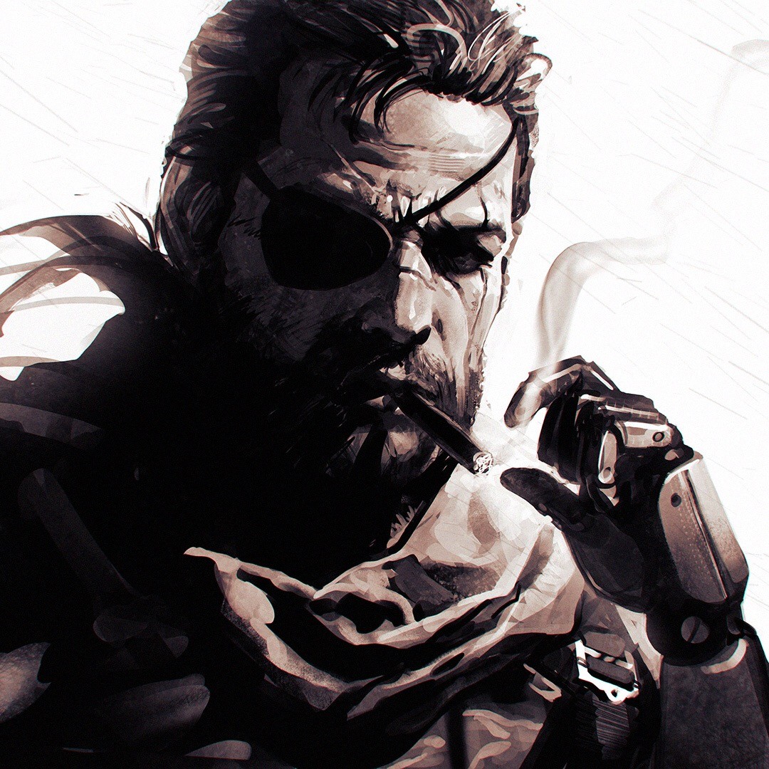 Smoking Man Digital Wallpaper, Venom Snake, Metal Gear - Big Boss - HD Wallpaper 