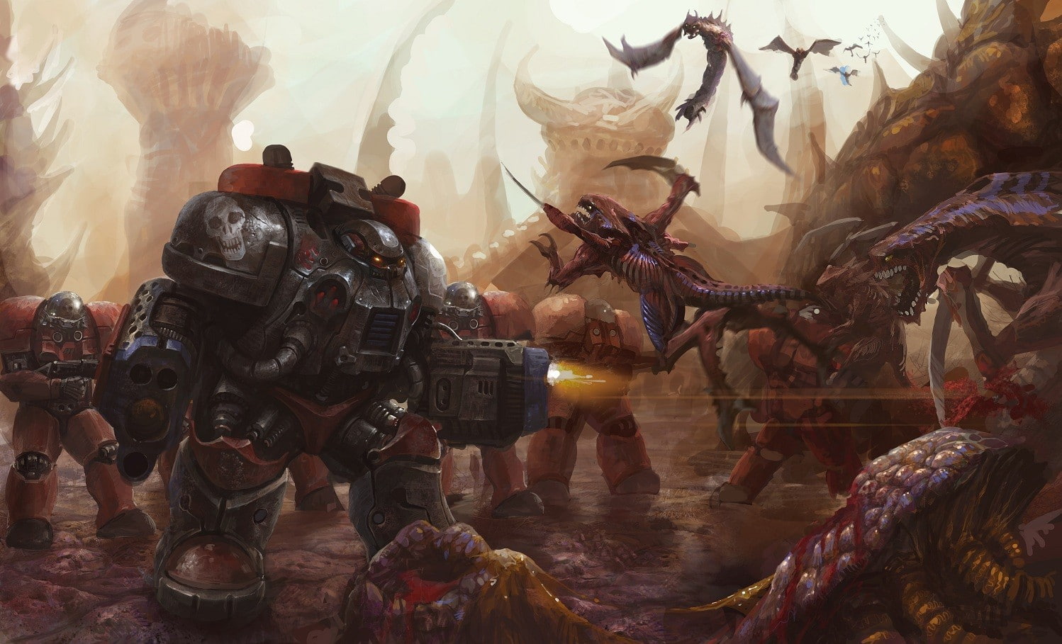 Hd Wallpaper Artistic Zerg Marines Artwork Starcraft - HD Wallpaper 