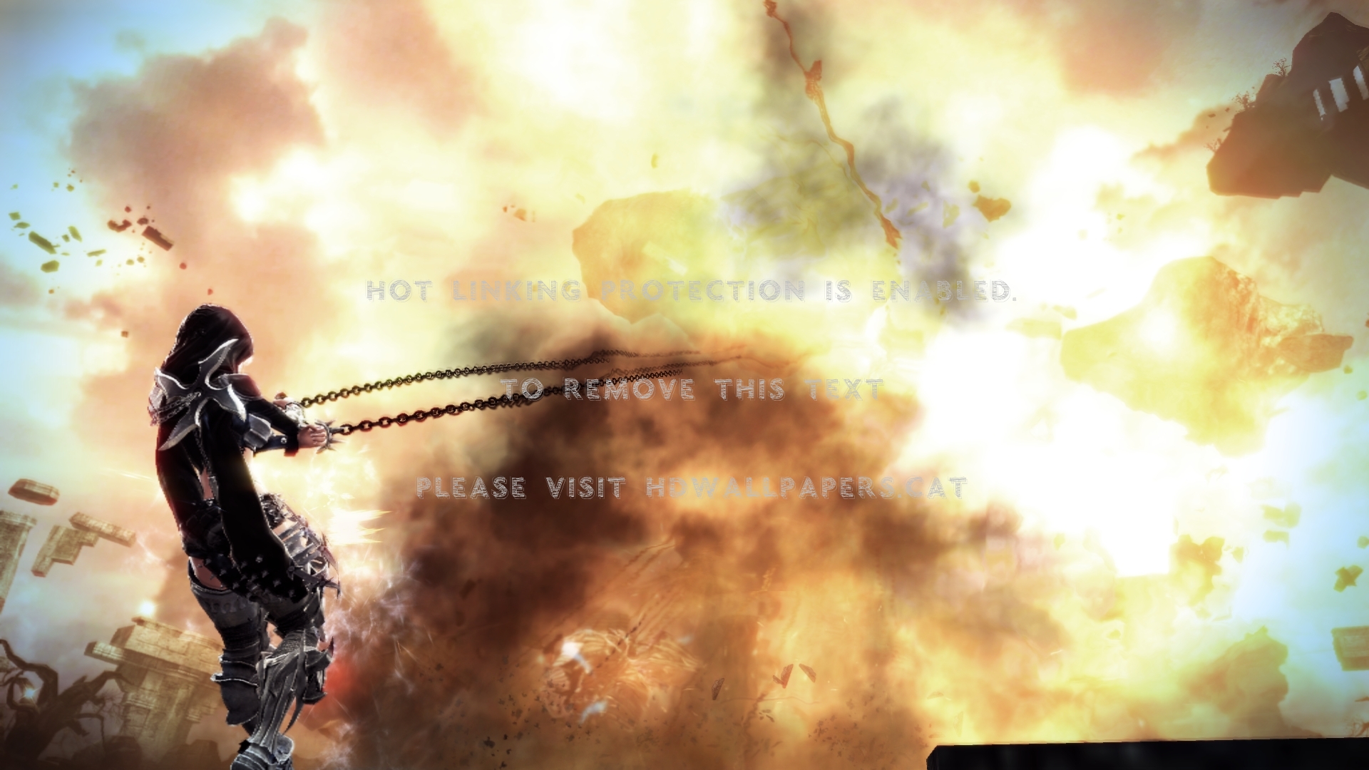 Vindictus-vella Explosion Chains Blades - Game Explosion Background - HD Wallpaper 