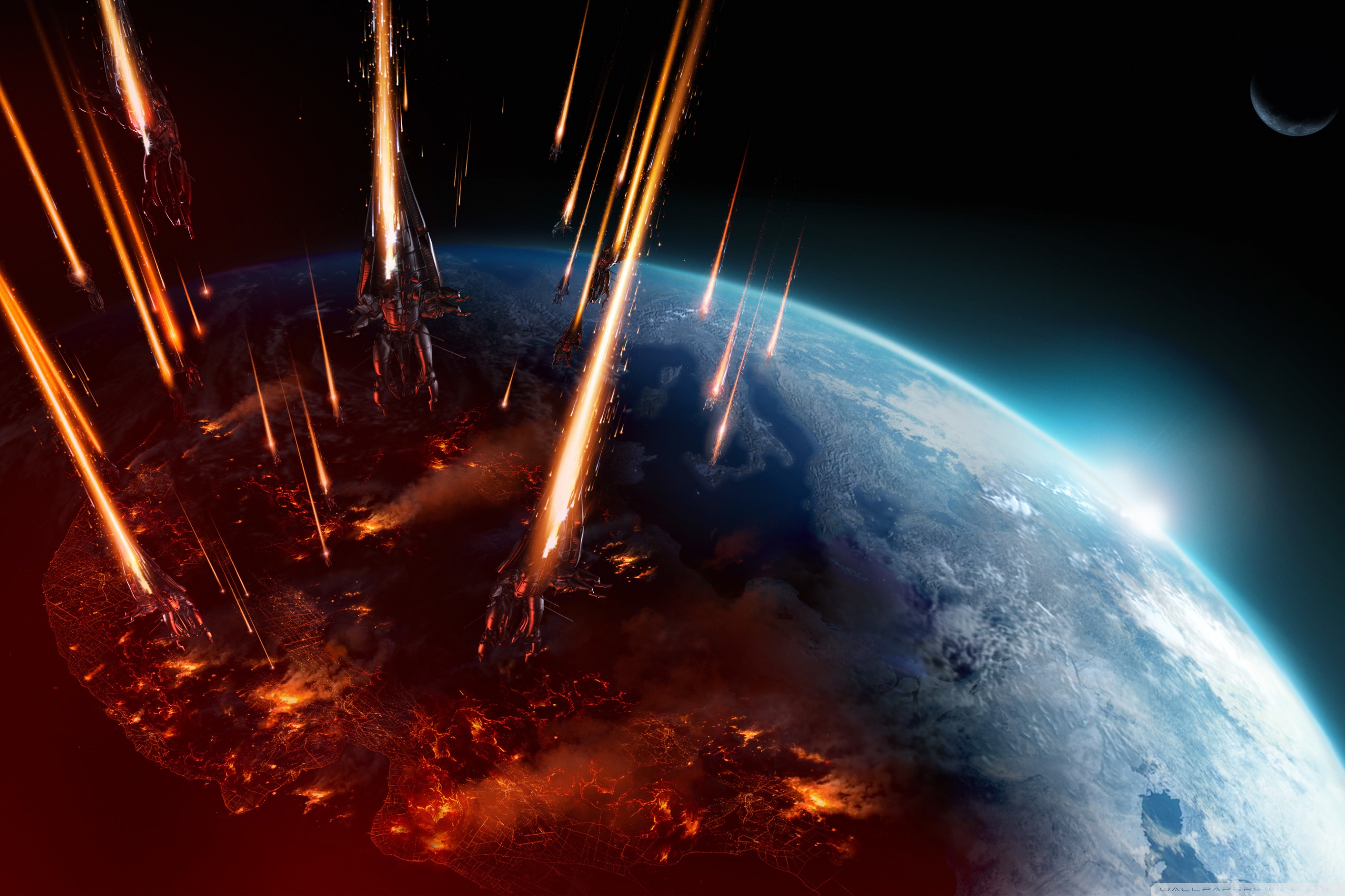 Fall Of Earth Mass Effect 3 - HD Wallpaper 