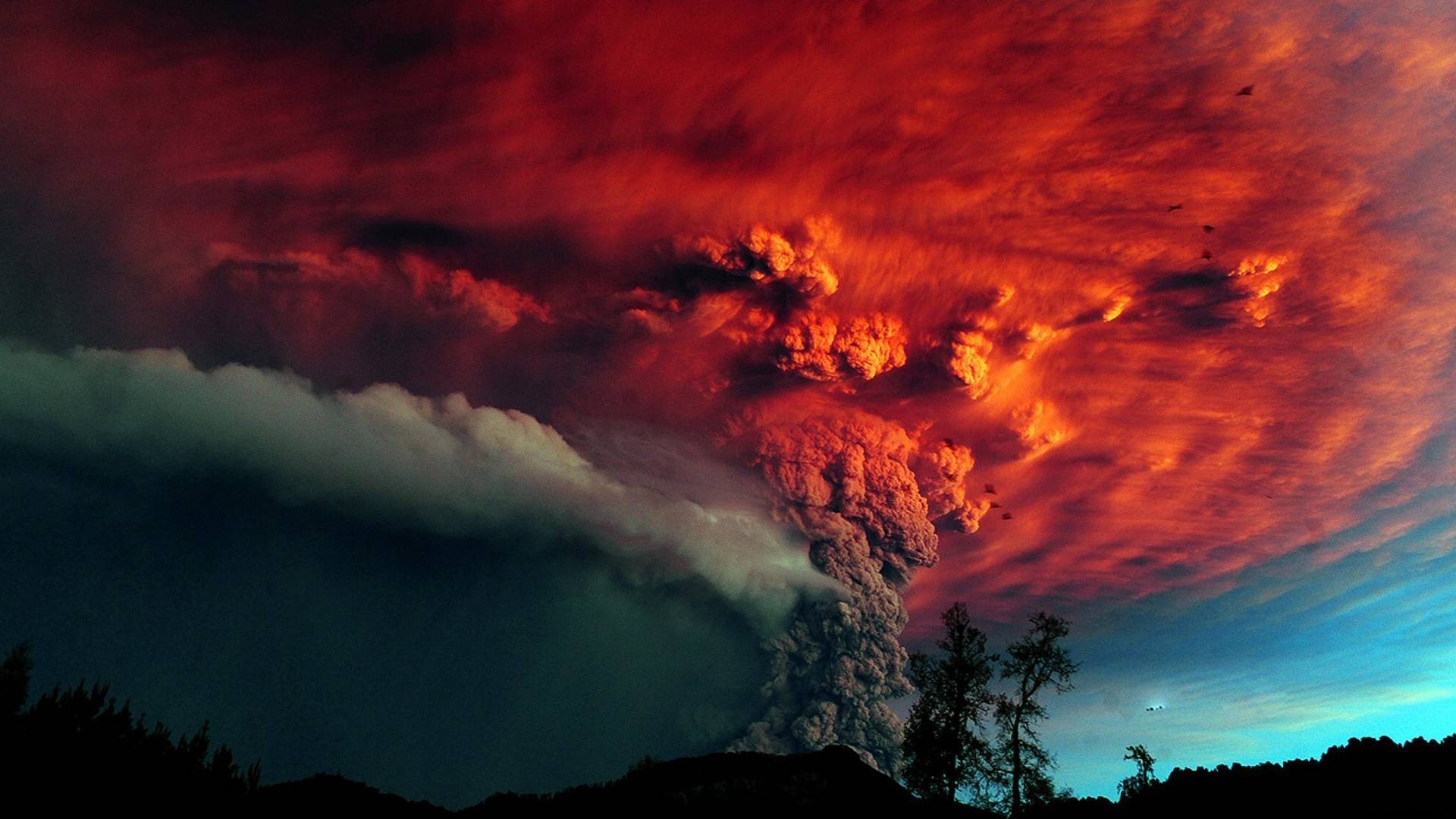 1920x1080, Hd Volcano Wallpaper Volcano Lightning Wallpapers - Volcano Sunset - HD Wallpaper 