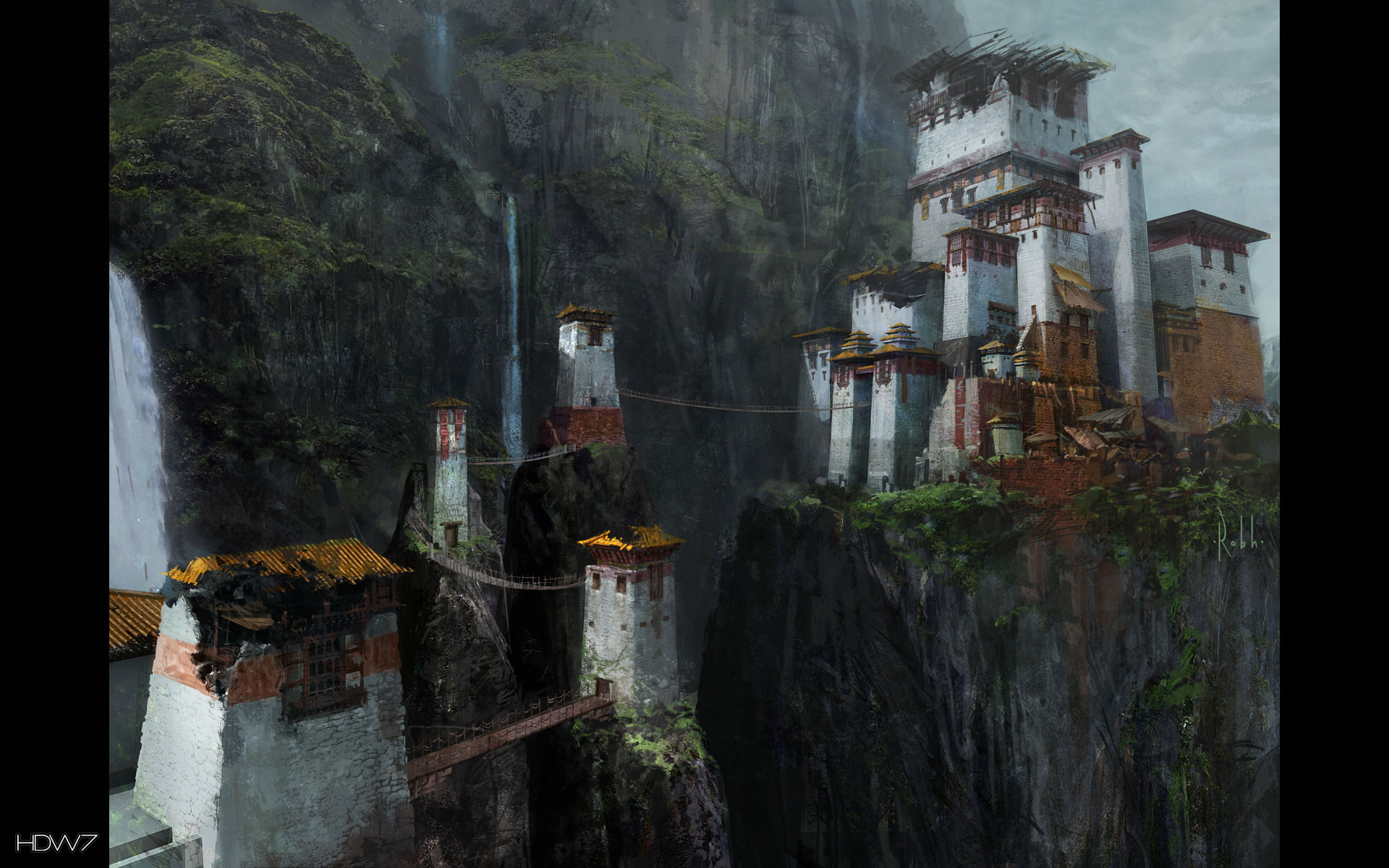 Uncharted 2 Among Thieves Gompa Widescreen Wallpaper - Red Keep Concept Art - HD Wallpaper 