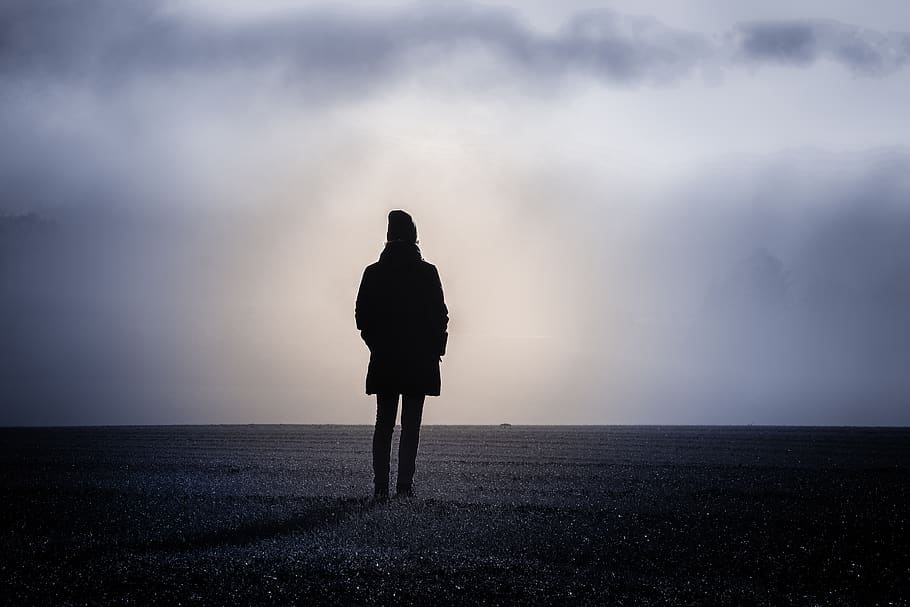 Fog, Dawn, Landscape, Sunrise, Nature, Person, Wanderer, - HD Wallpaper 