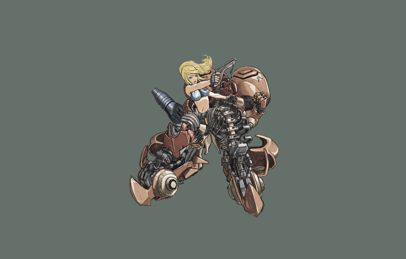 Photo Wallpaper Girl, Blonde, Samus Aran, Metroid, - Samus Aran Nu - HD Wallpaper 