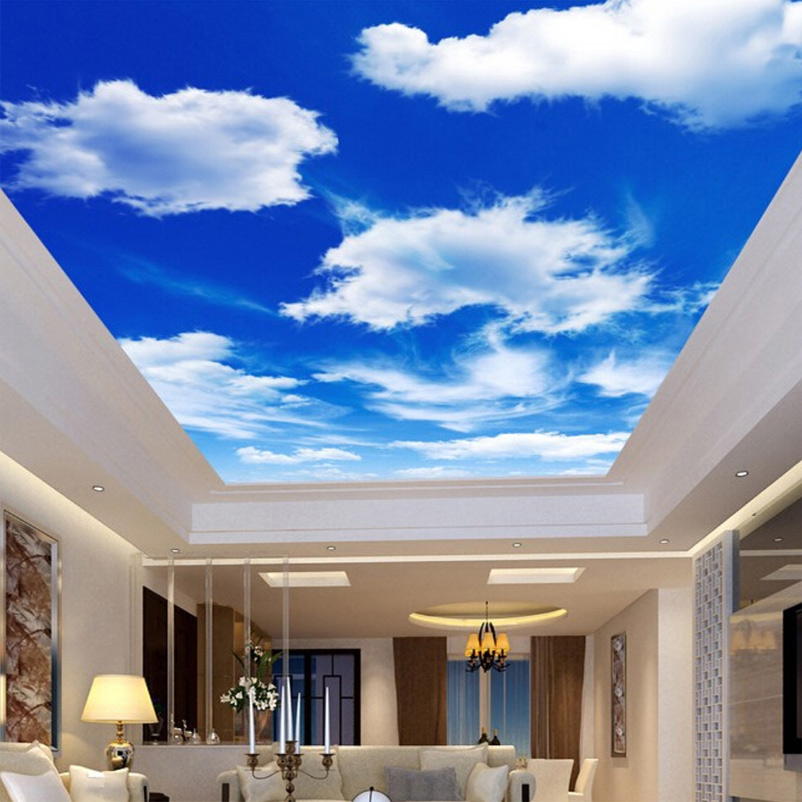 Blue Sky Ceiling Design - HD Wallpaper 