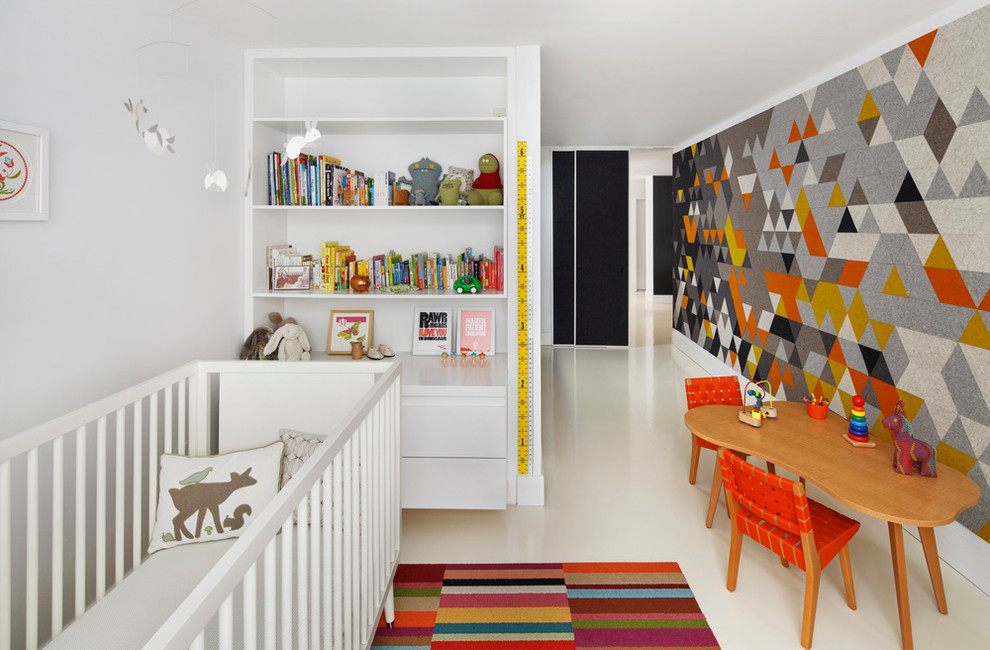 Sound Proof Design Nursery Scandinavian With White - Small Family Apartment  - 990x650 Wallpaper 