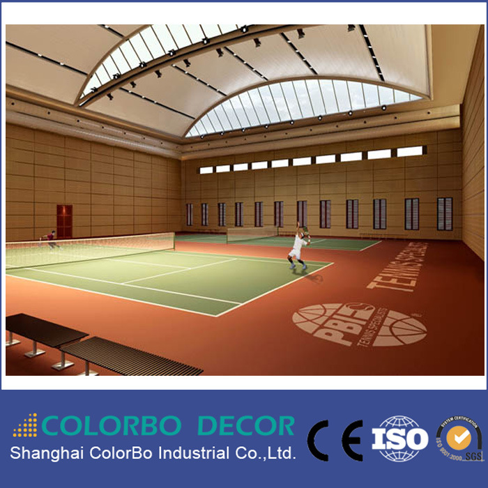 Gymnasium Decoration Sound Proof Material Groove Wooden - Acoustical Panel Design In Auditorium - HD Wallpaper 