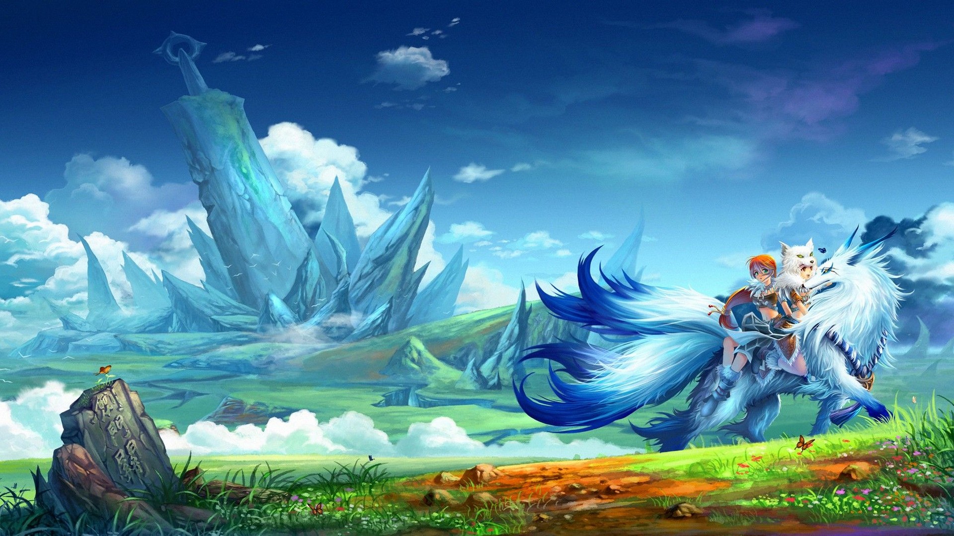 Fantasy Desktop Backgrounds With High-resolution Pixel - Anime Girl Wallpaper Green - HD Wallpaper 