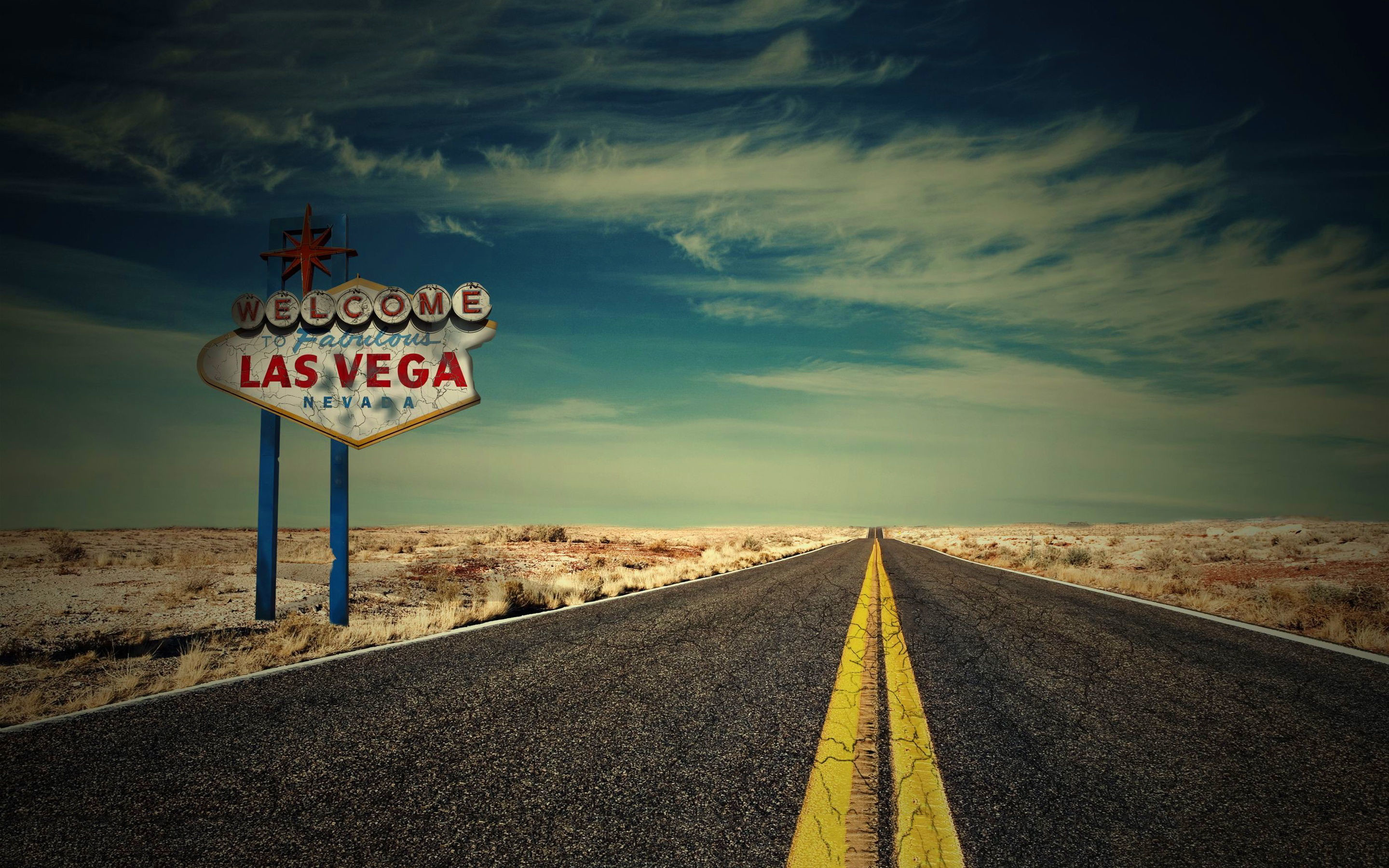 Road Full Hd Wallpapers 1080p - Las Vegas Desert Background - HD Wallpaper 