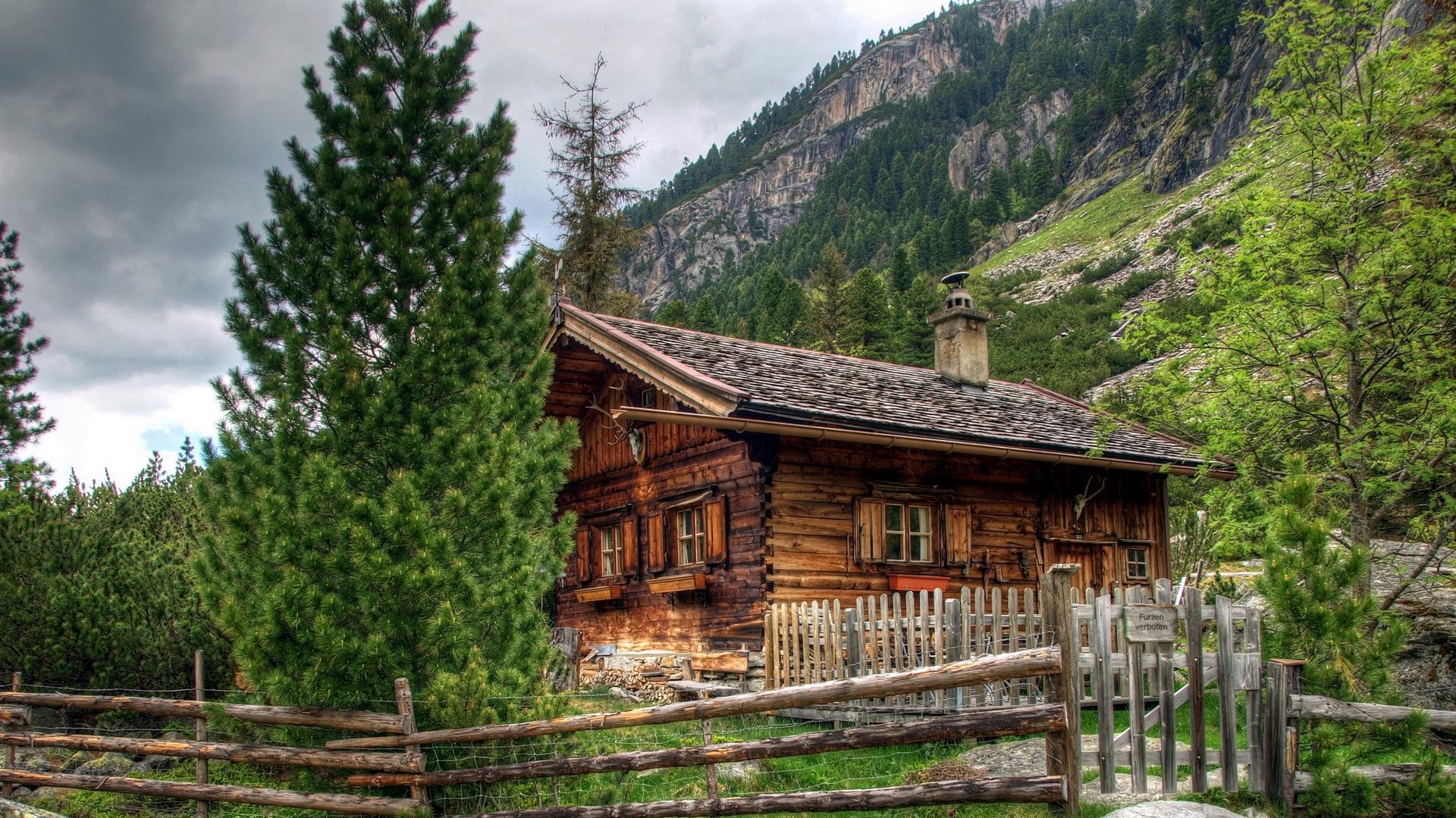 Hdr Log Cabin Wallpaper 18777 
 Data-src - Log Cabin - HD Wallpaper 