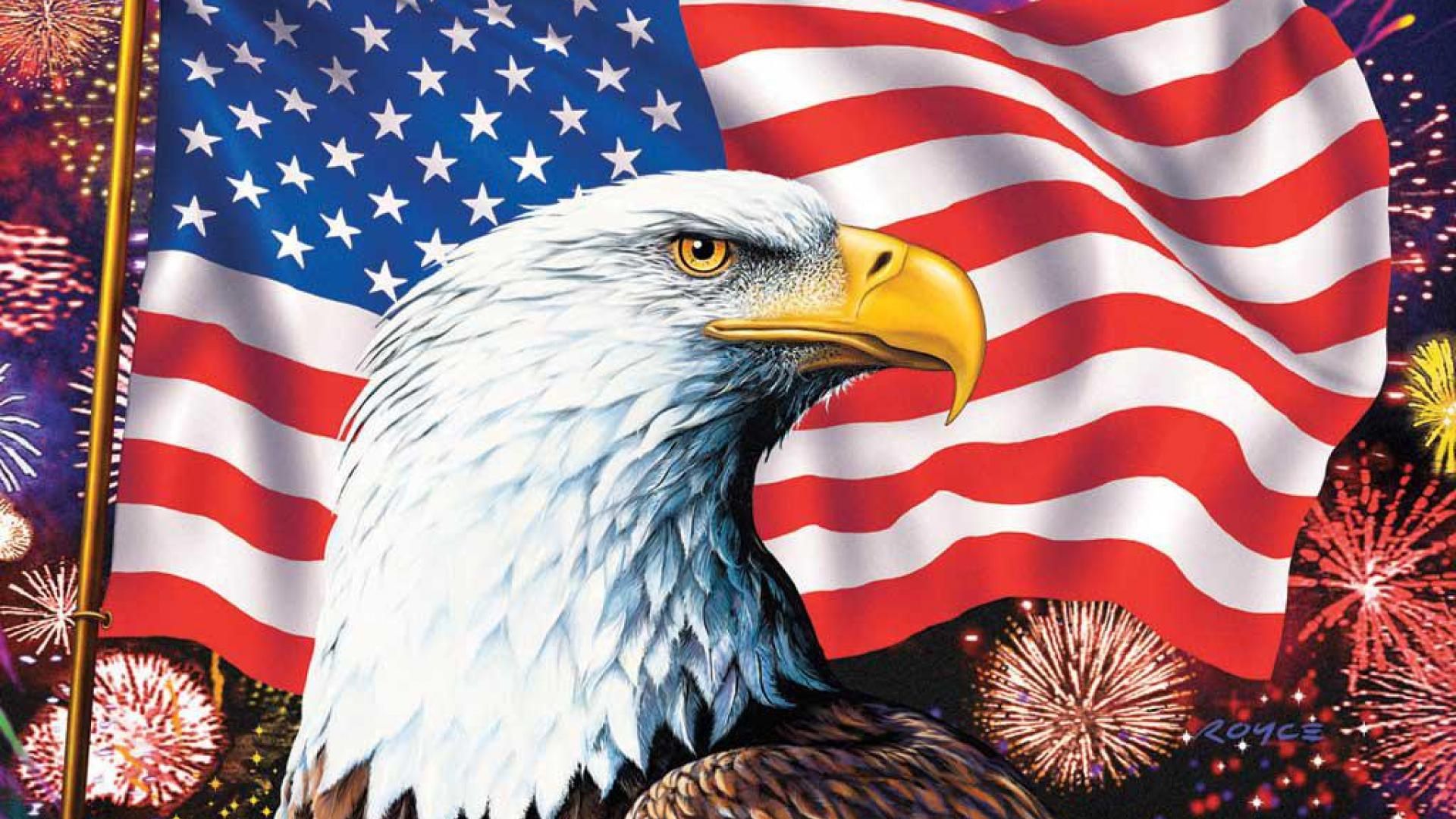 American Flag Bald Eagle Symbols Of America Hd Wallpaper - HD Wallpaper 