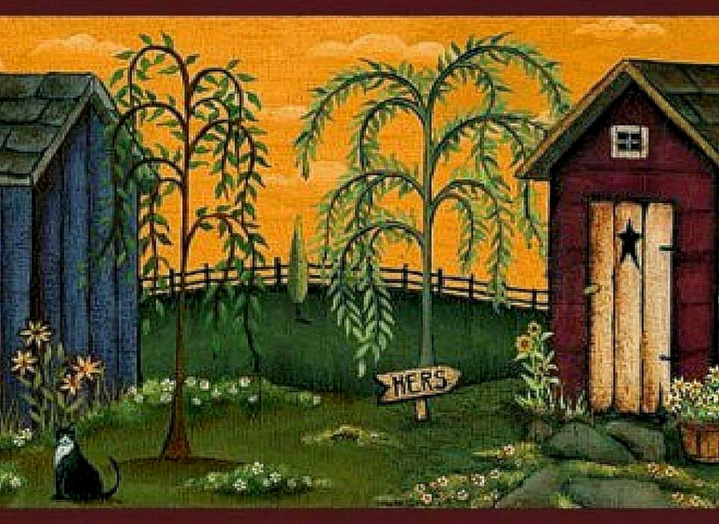 Primitive Country Wallpaper And Borders Best Free Hd - Primitive Outhouse Wallpaper Border - HD Wallpaper 