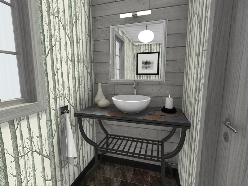 Rustic Powder Room Design Idea Modern Rustic Powder Room 800x600