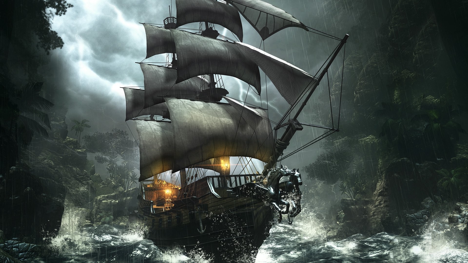 Pirate Ship Wallpaper High Definition - Pirate Ship Wallpaper 4k - HD Wallpaper 