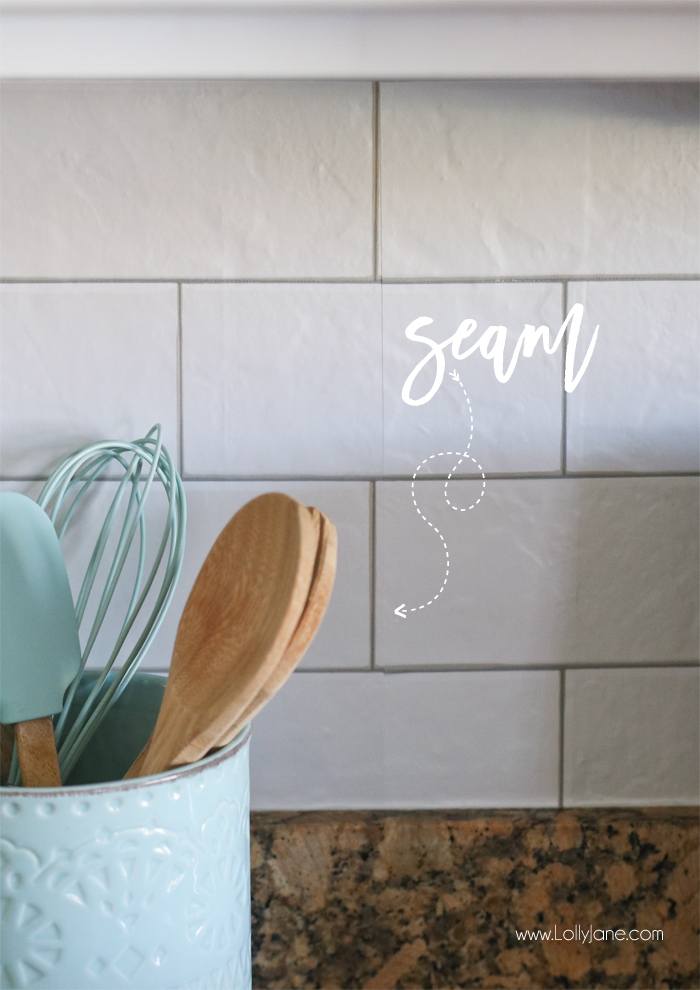Faux Subway Tile Backsplash This Is Wallpaper Looks - Subway Tile Wallpaper Kitchen - HD Wallpaper 