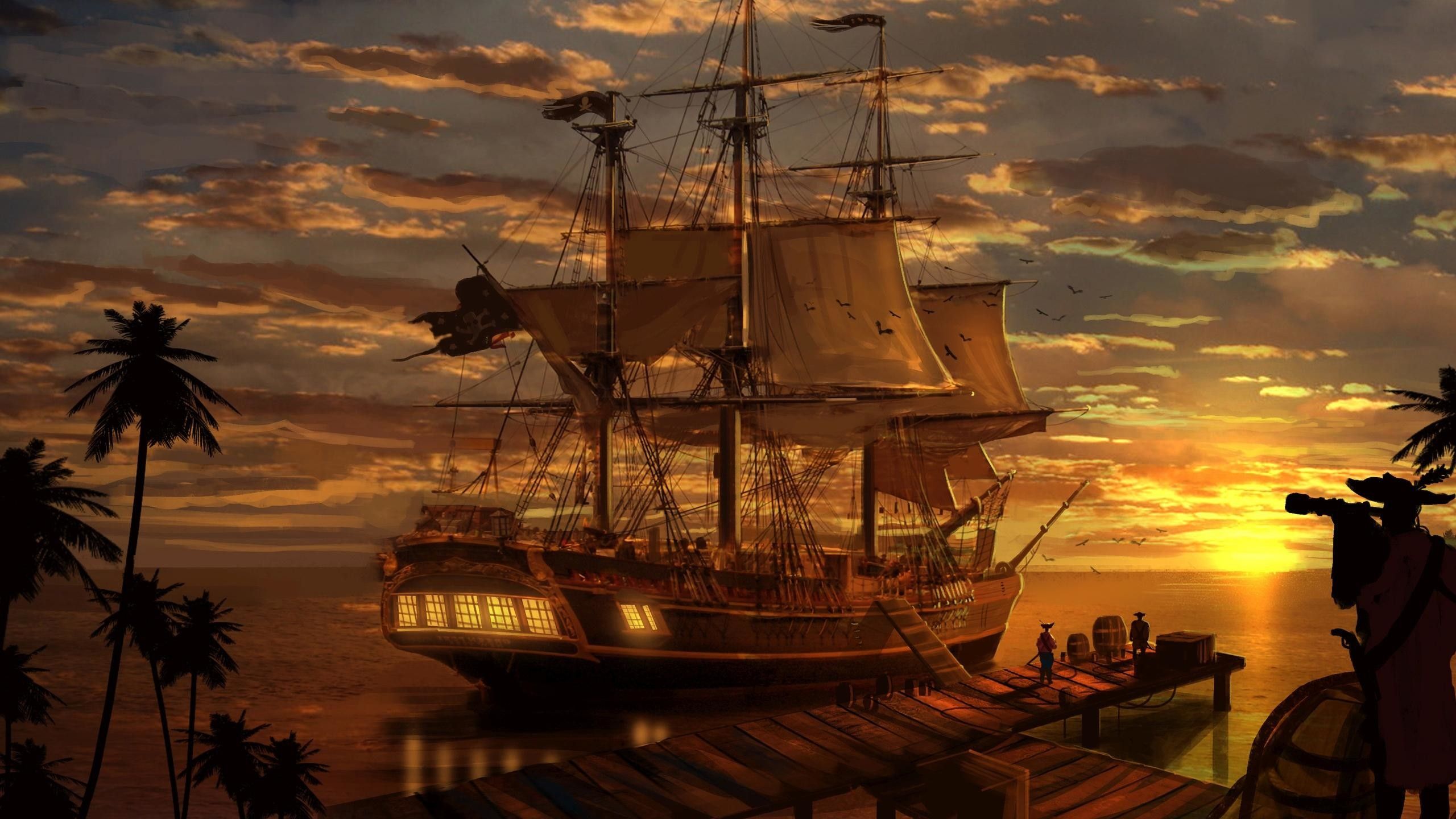 Pirate Ship - HD Wallpaper 