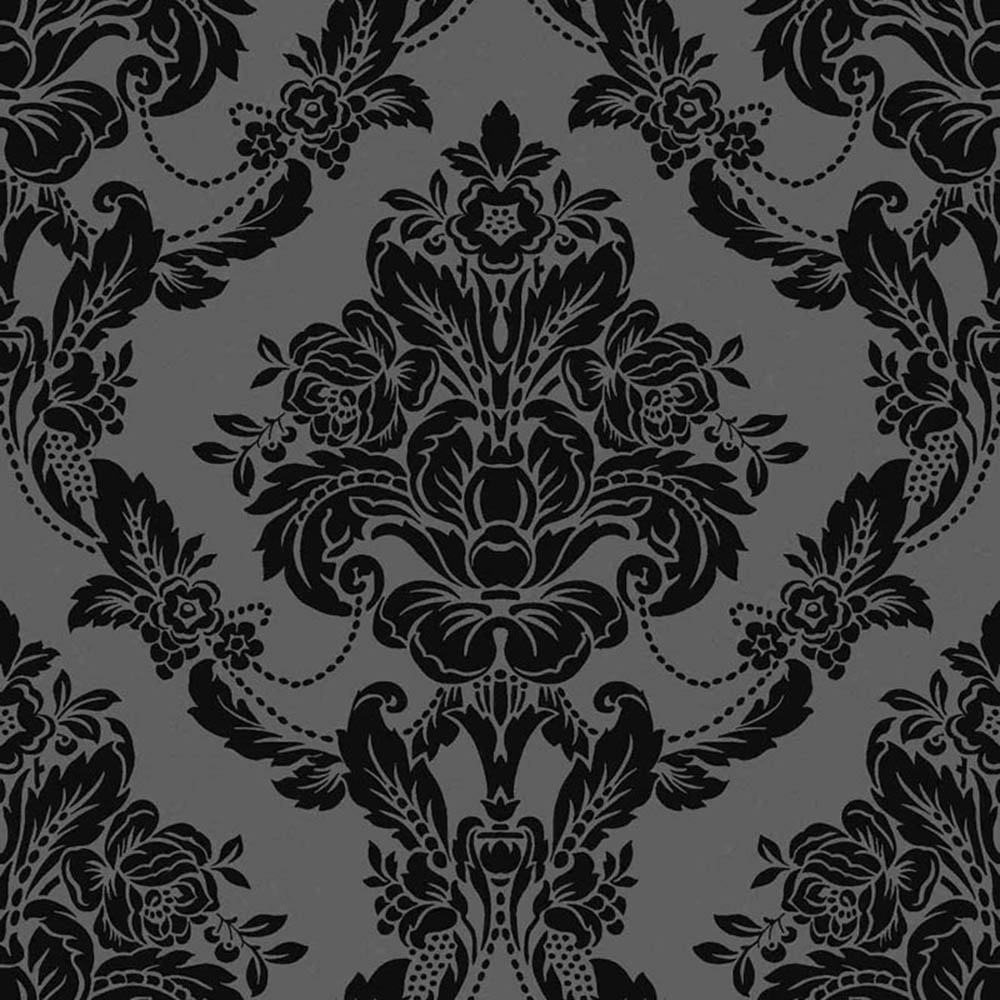 Black Damask Wallpaper Uk - HD Wallpaper 