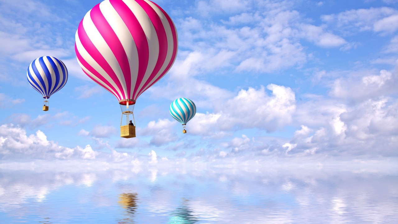 Hot Air Balloon In Cloud - HD Wallpaper 