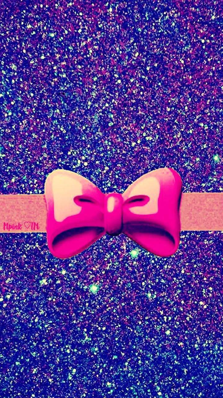 Glitter Bows Background - HD Wallpaper 