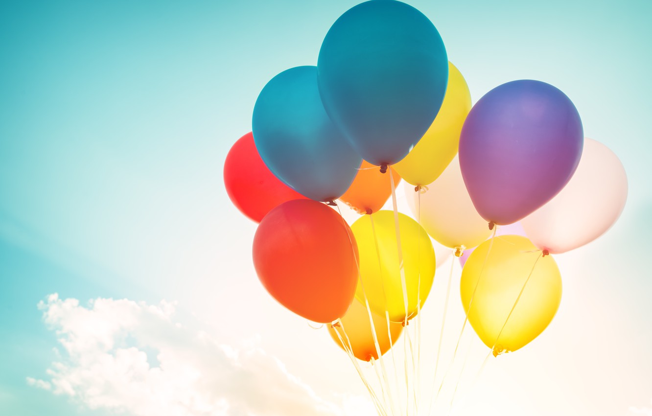 Photo Wallpaper Summer, The Sky, The Sun, Happiness, - Happiness Balloons - HD Wallpaper 