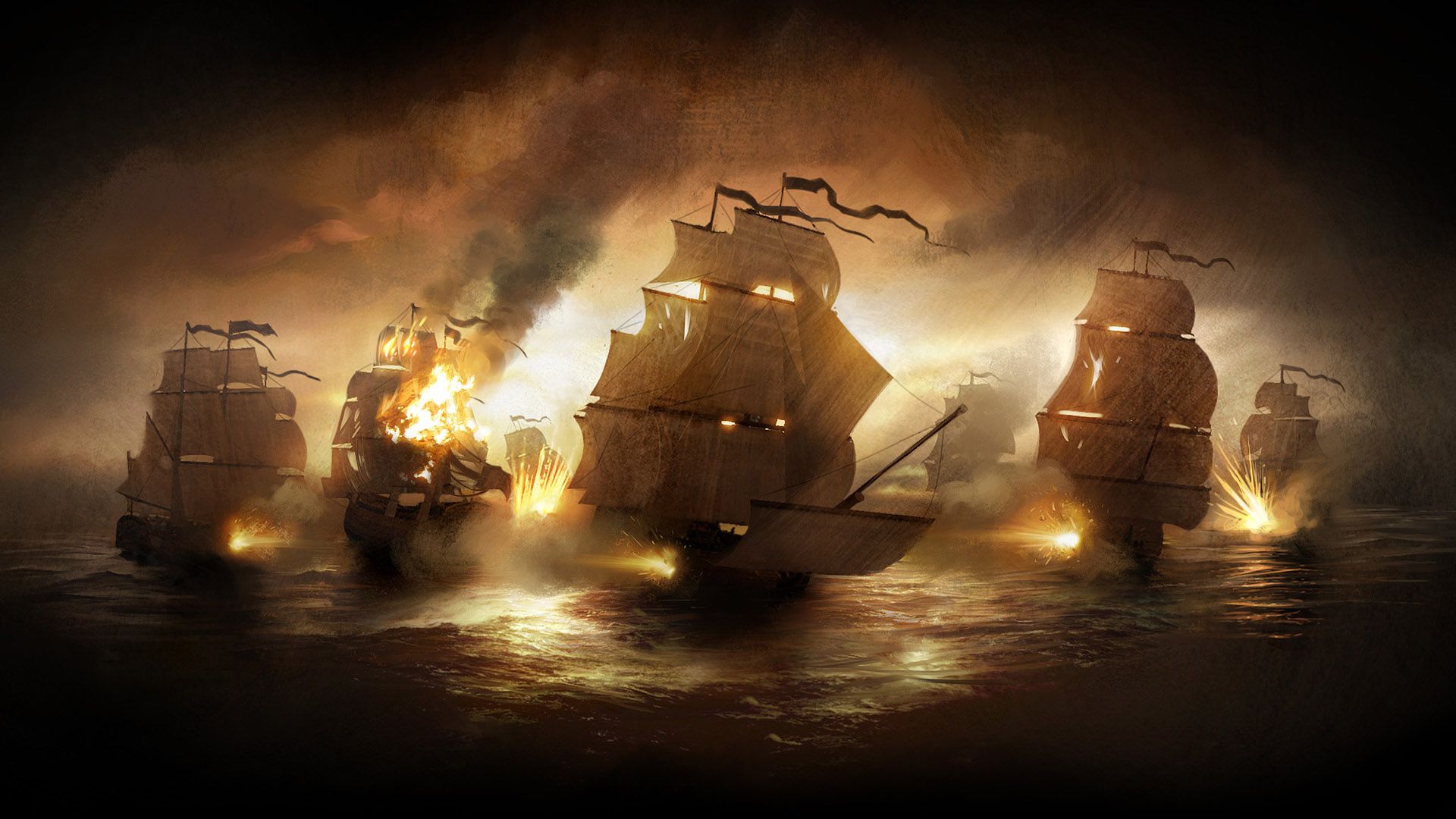 Pirate Ship Wallpaper Hd - Ship On Fire Background - HD Wallpaper 