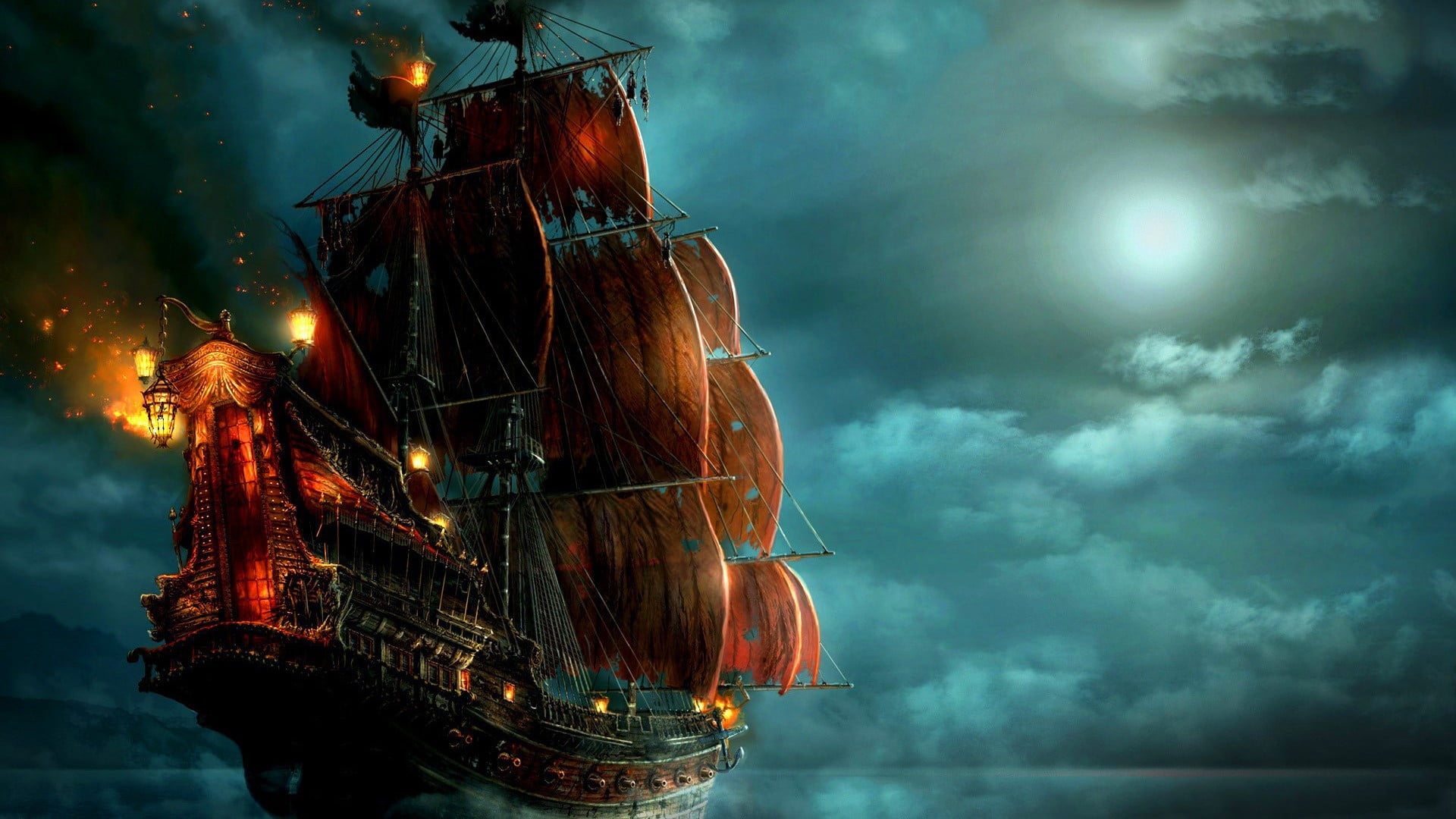 Fantasy Ships Art - HD Wallpaper 