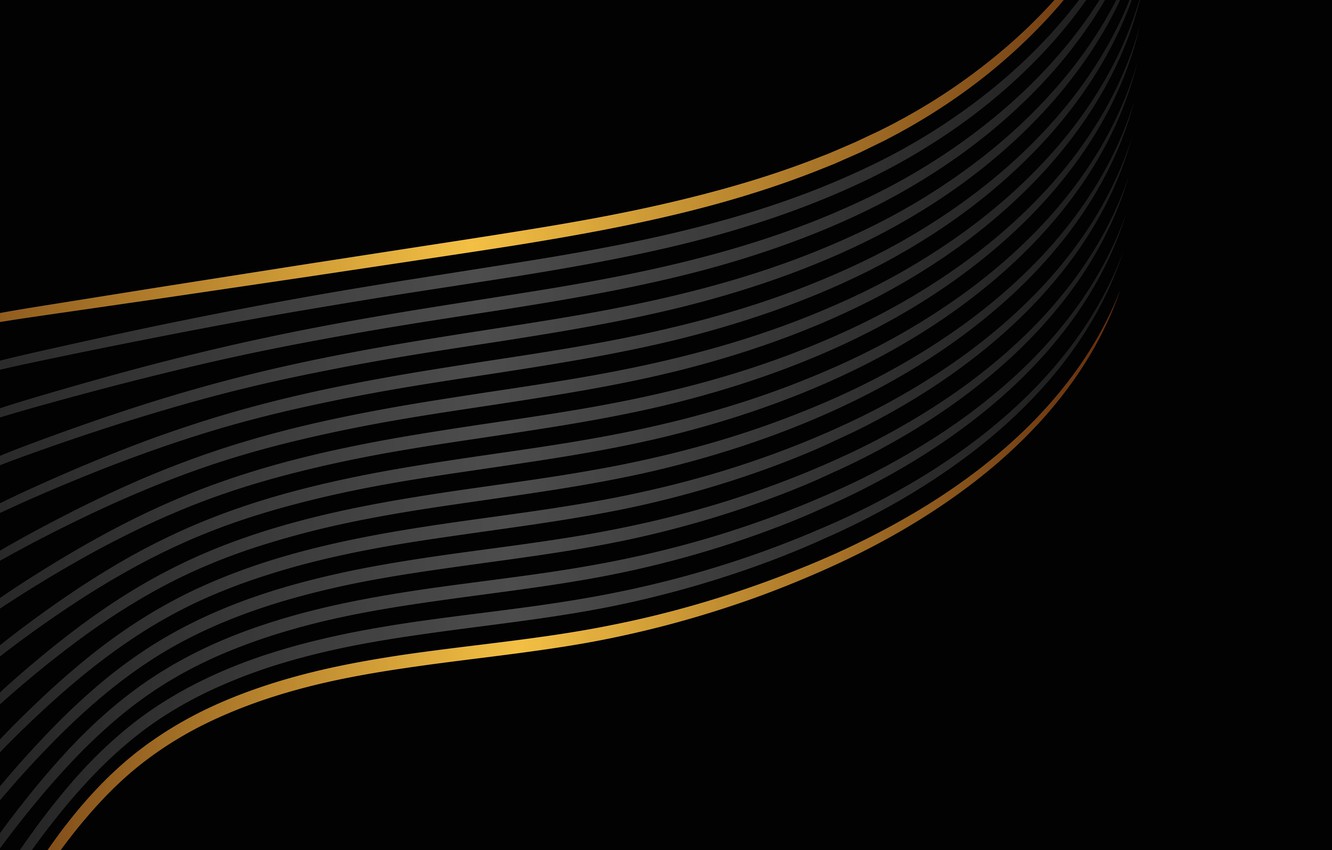 Photo Wallpaper Line, Abstraction, Gold, Geometry, - Design Black Background Geometric - HD Wallpaper 