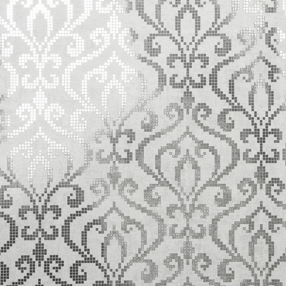 Silver Damask - HD Wallpaper 