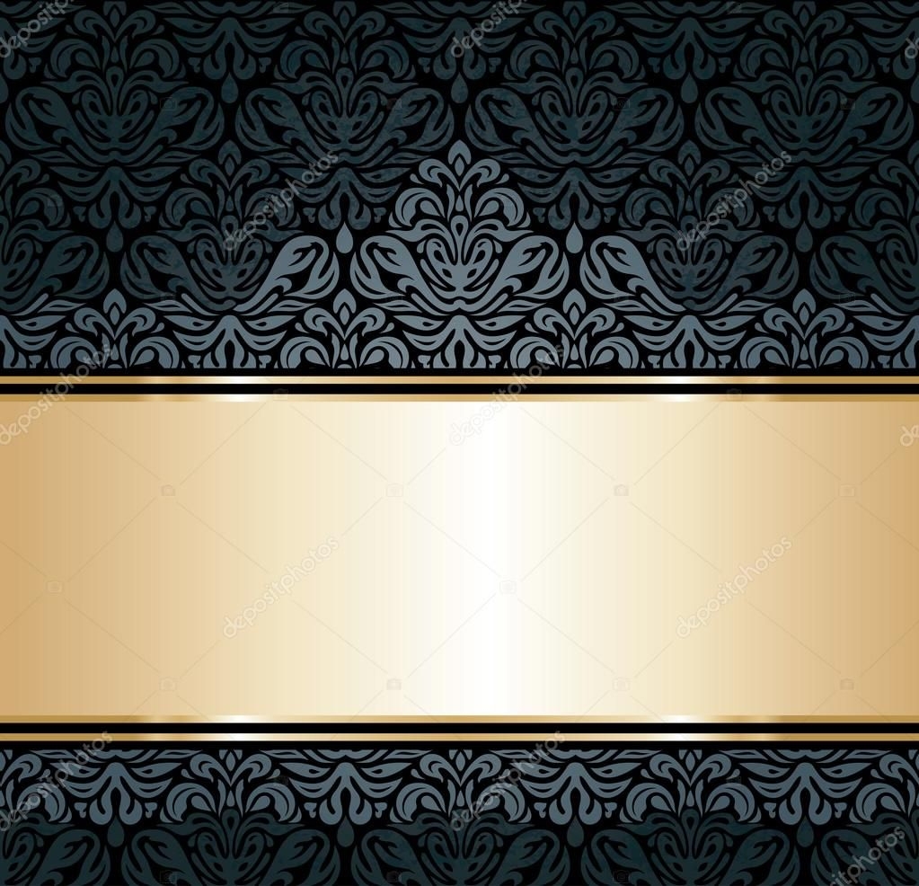 Black Gold Luxury Vintage Wallpaper Background Stock - Imagens Da Cor Prata Brilhante - HD Wallpaper 