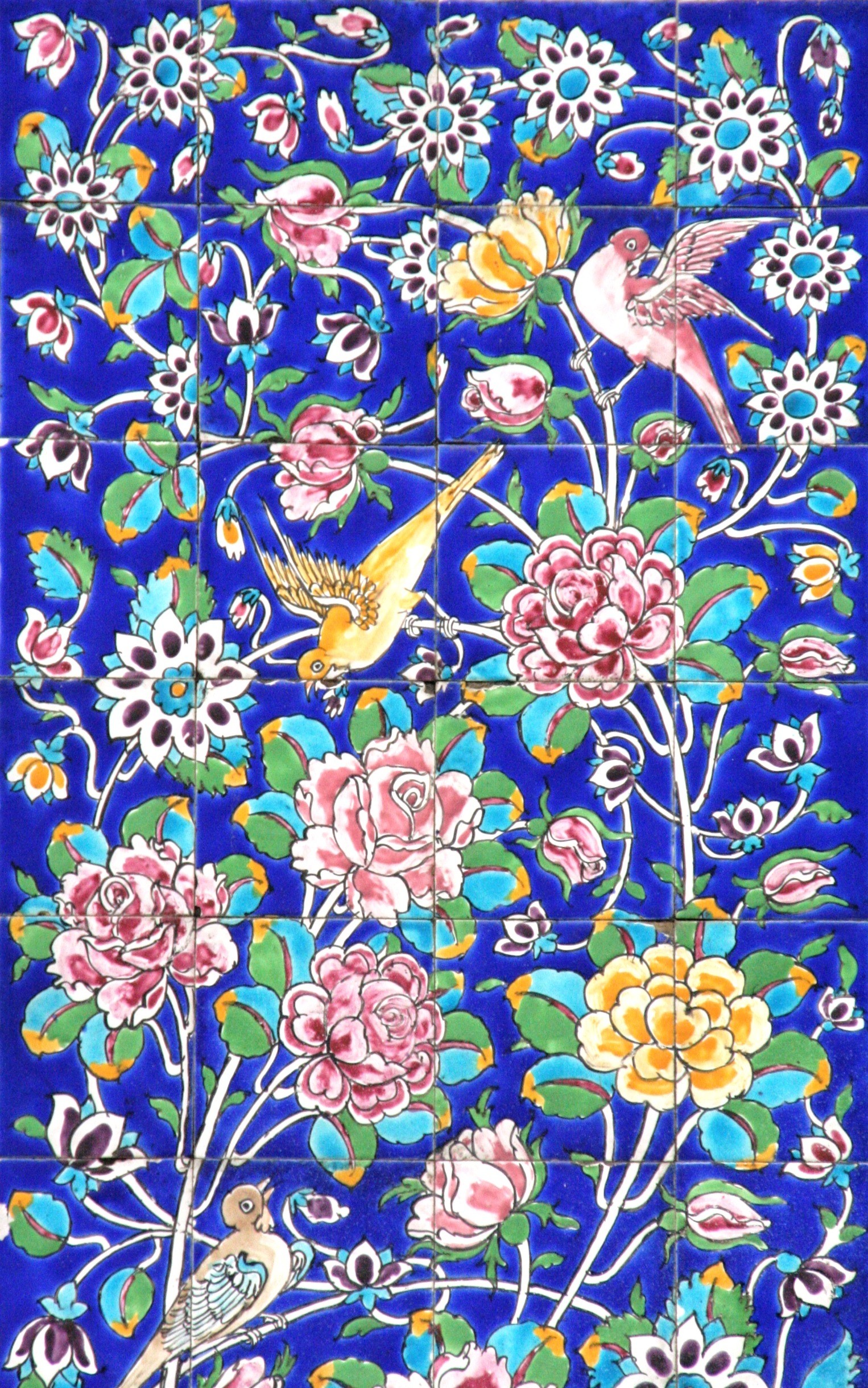 Flower Pattern Line Ceramic Tile Craft Textile Art - Tile - HD Wallpaper 