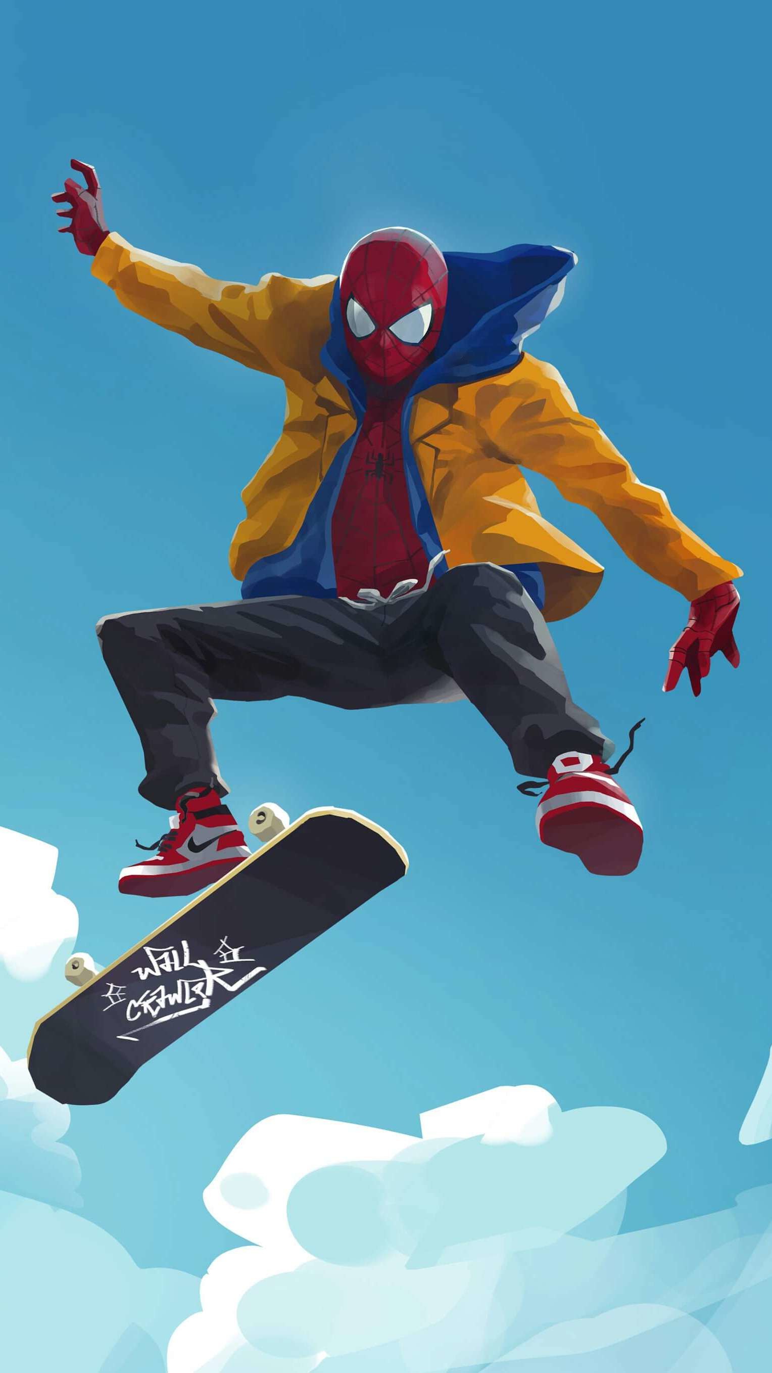 1528x2716, Download This Wallpaper Preview 
 Data Id - Spiderman On A Skateboard - HD Wallpaper 