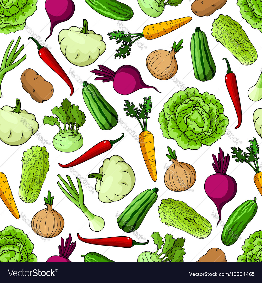 Seamless Vegetable Background - HD Wallpaper 
