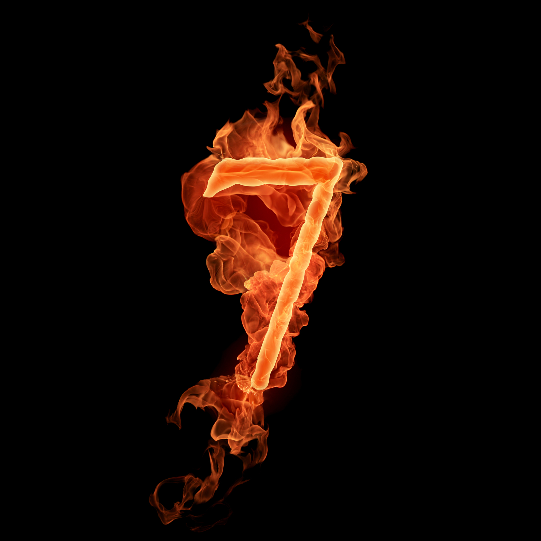 The Number - Flaming Number 7 - HD Wallpaper 