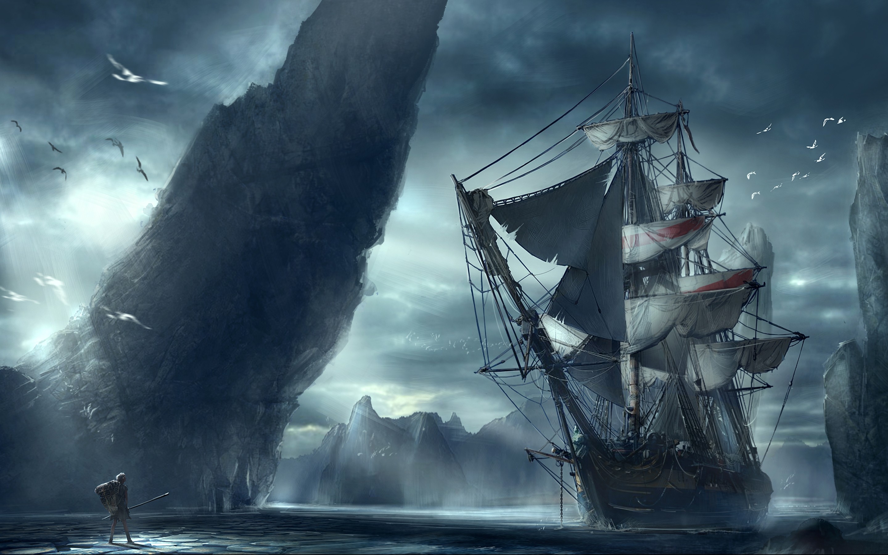 Ghost Pirate Ship Wallpaper Hd 
 Data-src - HD Wallpaper 