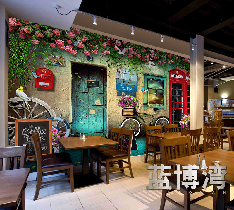 American 3d Stereoscopic Personality Retro Nostalgic - Background 3d Photo Booth - HD Wallpaper 