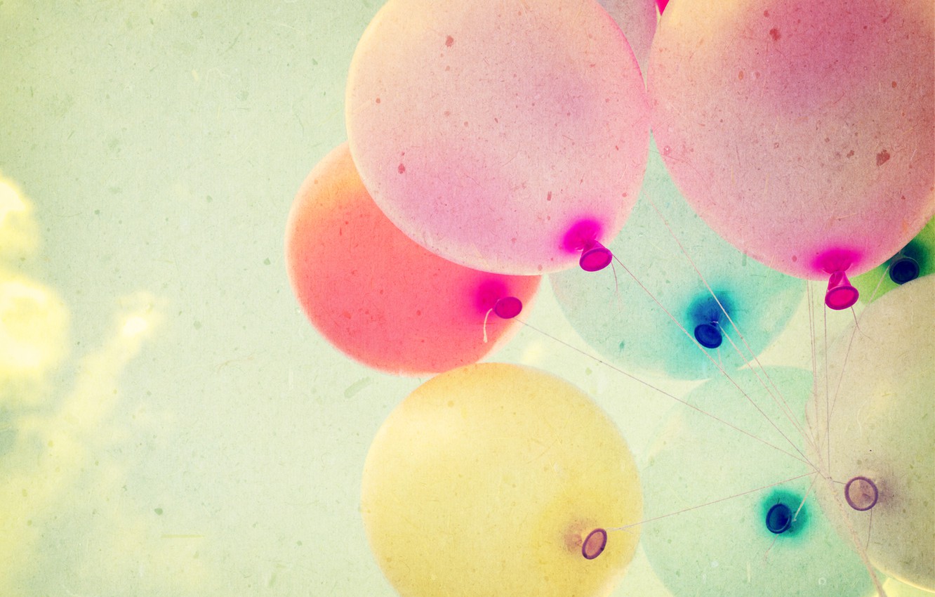 Photo Wallpaper Summer, The Sun, Happiness, Balloons, - Vintage Balloons - HD Wallpaper 