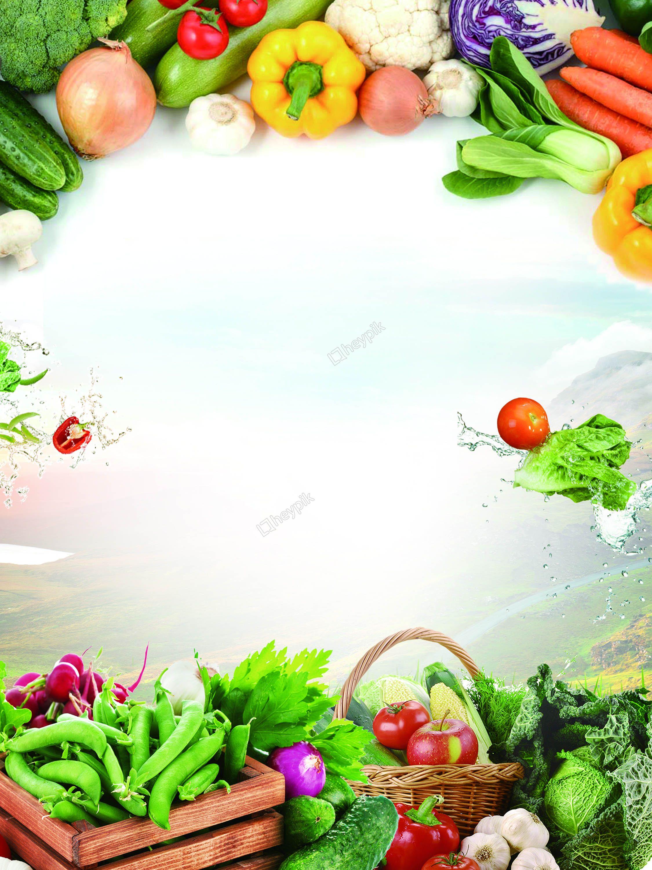 Fruits And Vegetables Background - HD Wallpaper 
