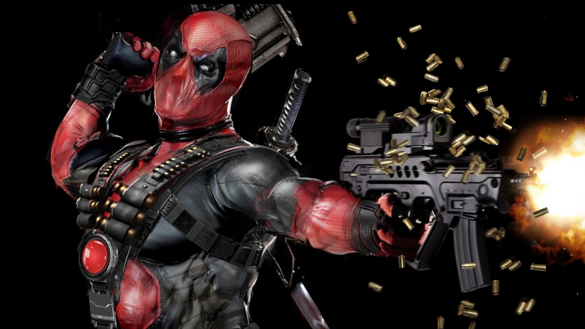 Deadpool Mask Gun Automatic - Mask Gun - HD Wallpaper 