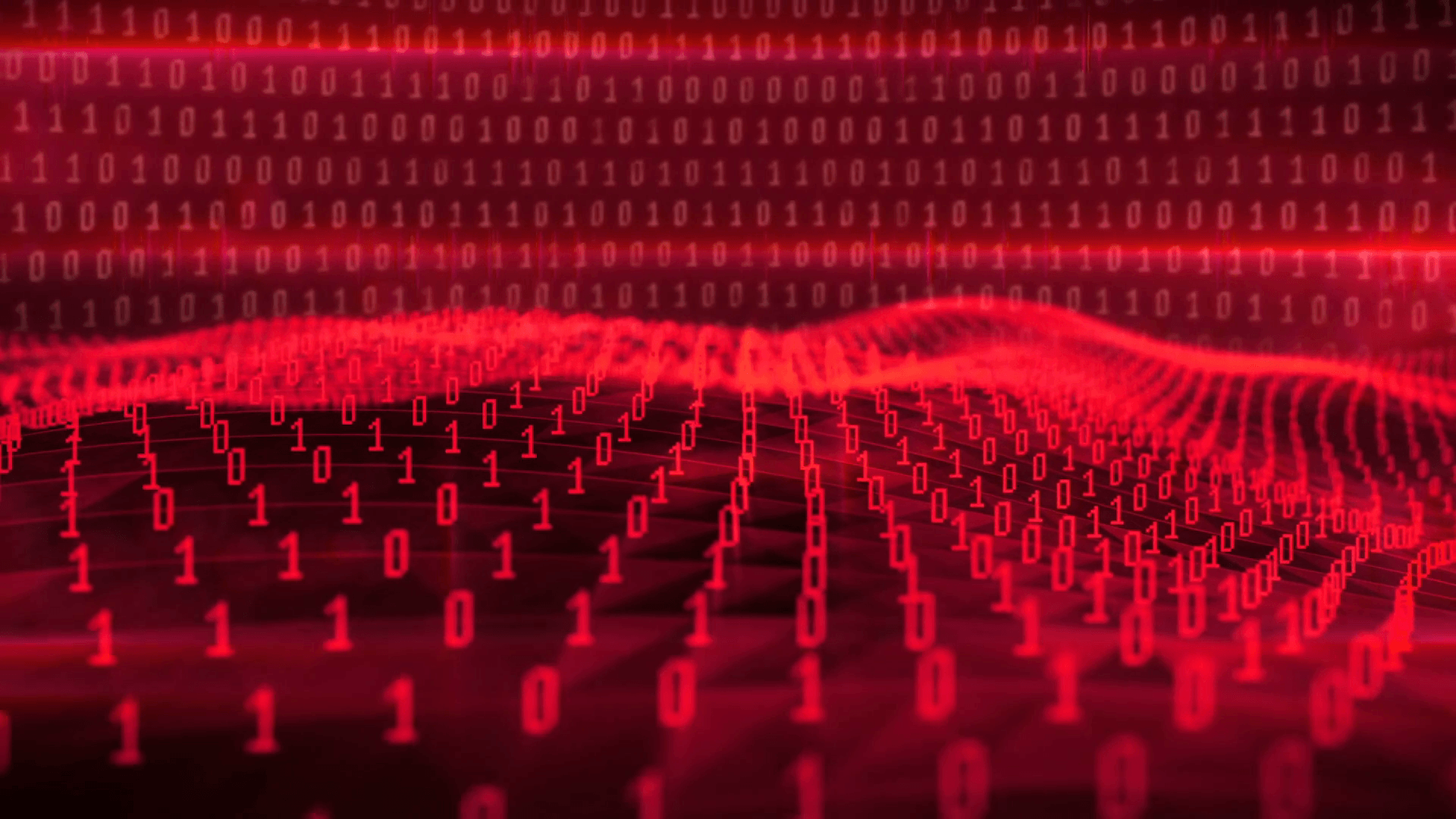 Beautiful Abstract Animation Of The Red Binary Waves - Red Binary Code Background - HD Wallpaper 
