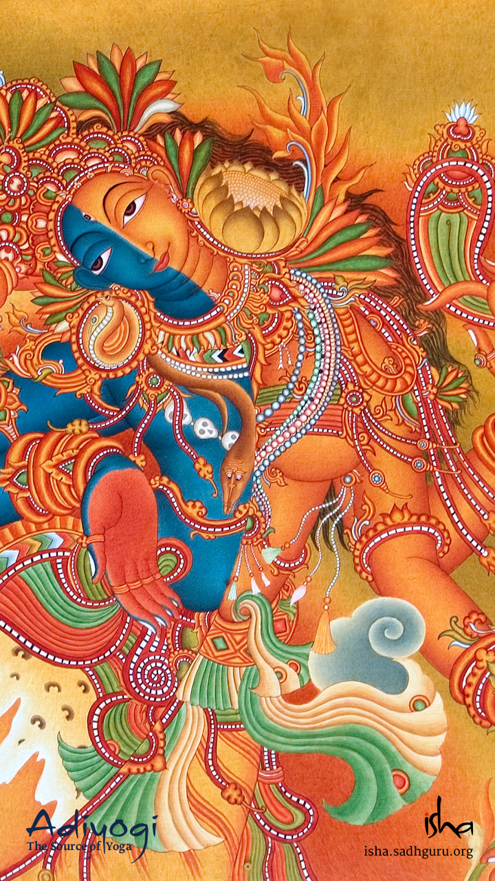Ardhanarishvara Mural Painting - HD Wallpaper 