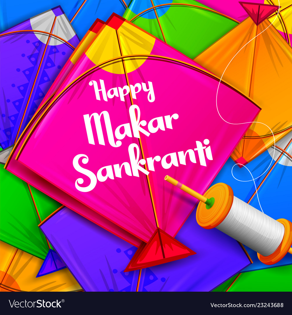 Happy Makar Sankranti Kites - HD Wallpaper 