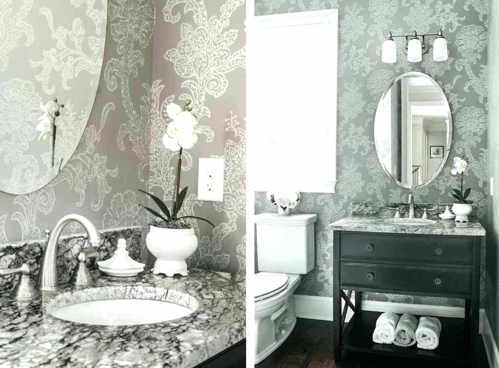 Wallpapered Powder Room Wallpapered Powder Room Wallpaper - Bathroom - HD Wallpaper 